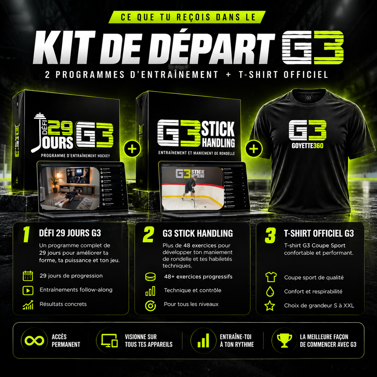 Kit de départ G3 — 2 programmes + T-shirt